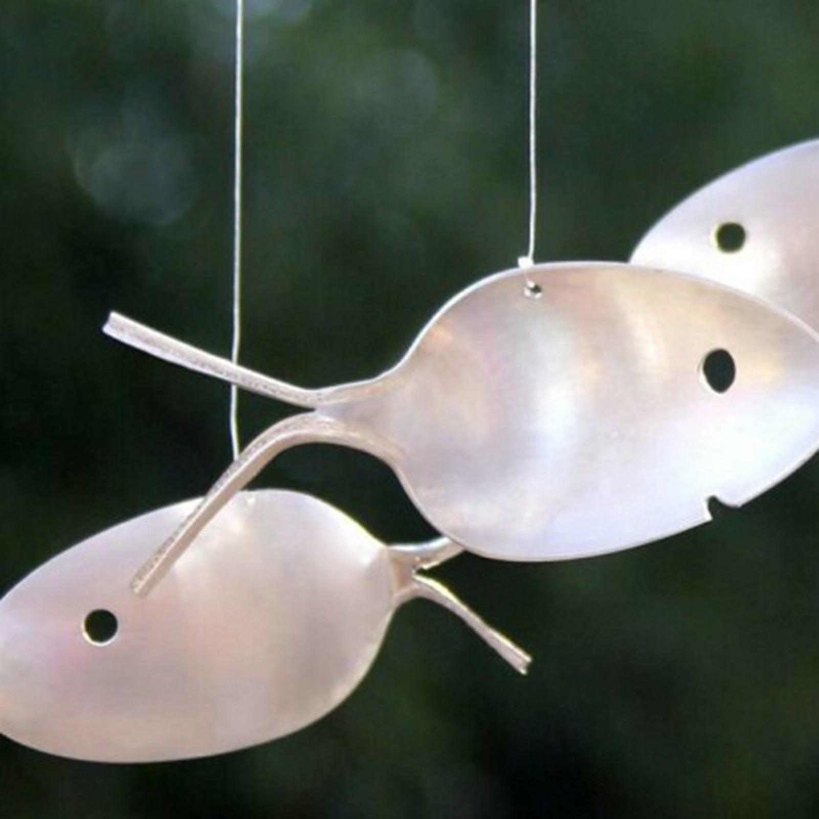 Creative Fishing Man Spoon Fish Sculptures Wind Chime Home Bedroom Painted Fish Mobile Tropical Fish Home Decor Yard Garden Hanging Ornament Decoration - Che Cose Belle