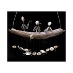 Creative Fishing Man Spoon Fish Sculptures Wind Chime Home Bedroom Painted Fish Mobile Tropical Fish Home Decor Yard Garden Hanging Ornament Decoration - Che Cose Belle