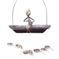 Creative Fishing Man Spoon Fish Sculptures Wind Chime Home Bedroom Painted Fish Mobile Tropical Fish Home Decor Yard Garden Hanging Ornament Decoration - Che Cose Belle