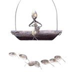 Creative Fishing Man Spoon Fish Sculptures Wind Chime Home Bedroom Painted Fish Mobile Tropical Fish Home Decor Yard Garden Hanging Ornament Decoration - Che Cose Belle