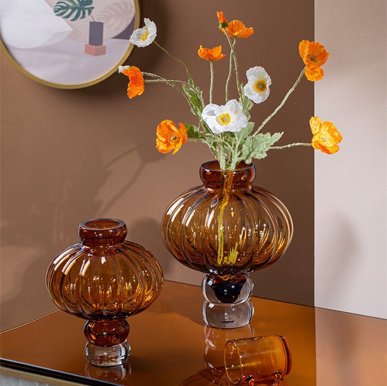 Creative New Lantern Glass Vase Living Room Dining Table Flower Arrangement - Che Cose Belle