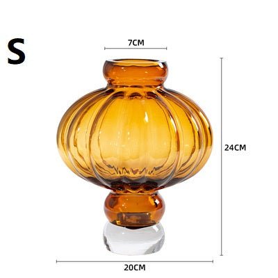 Creative New Lantern Glass Vase Living Room Dining Table Flower Arrangement - Che Cose Belle