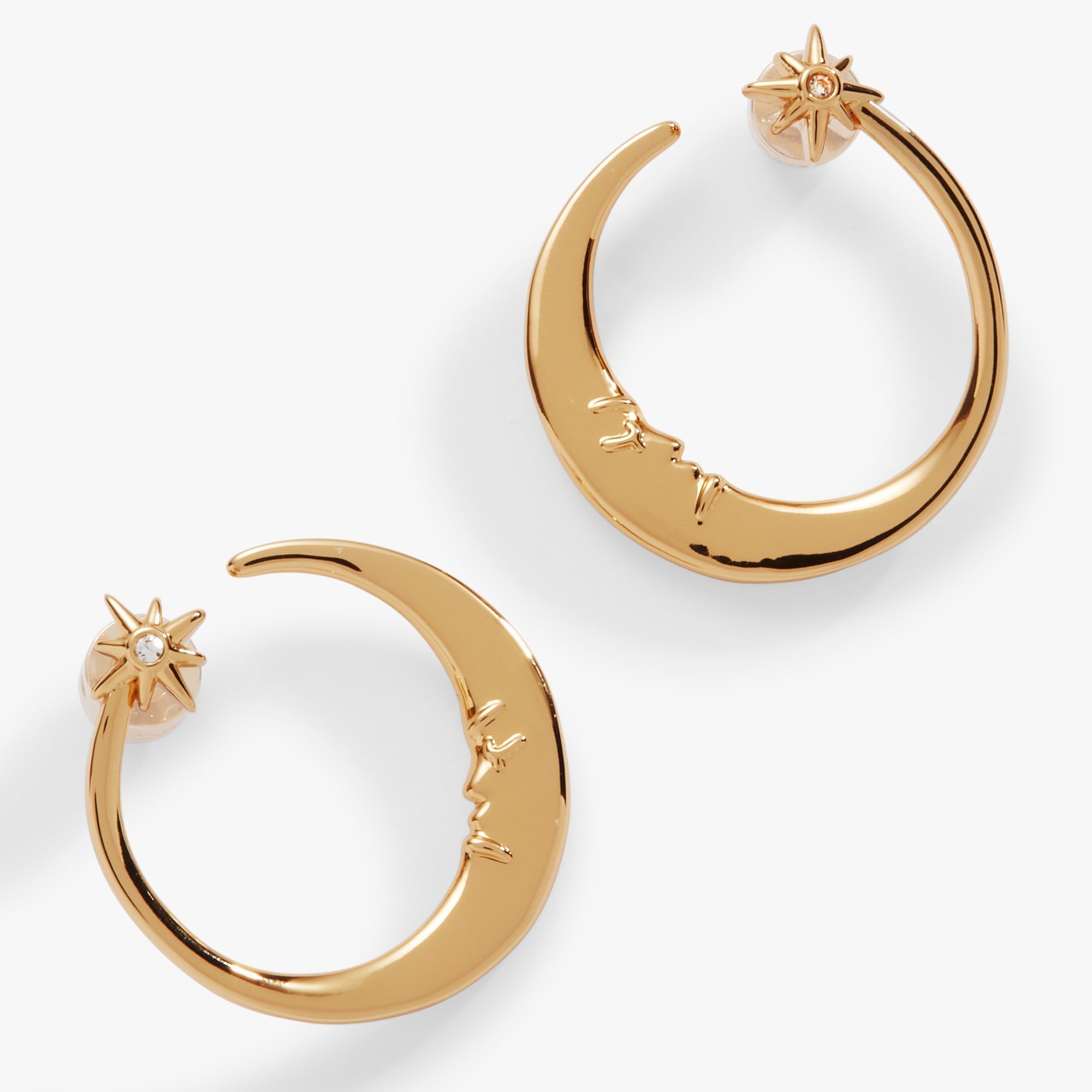 Crescent Moon Hoop Earrings - Che Cose Belle
