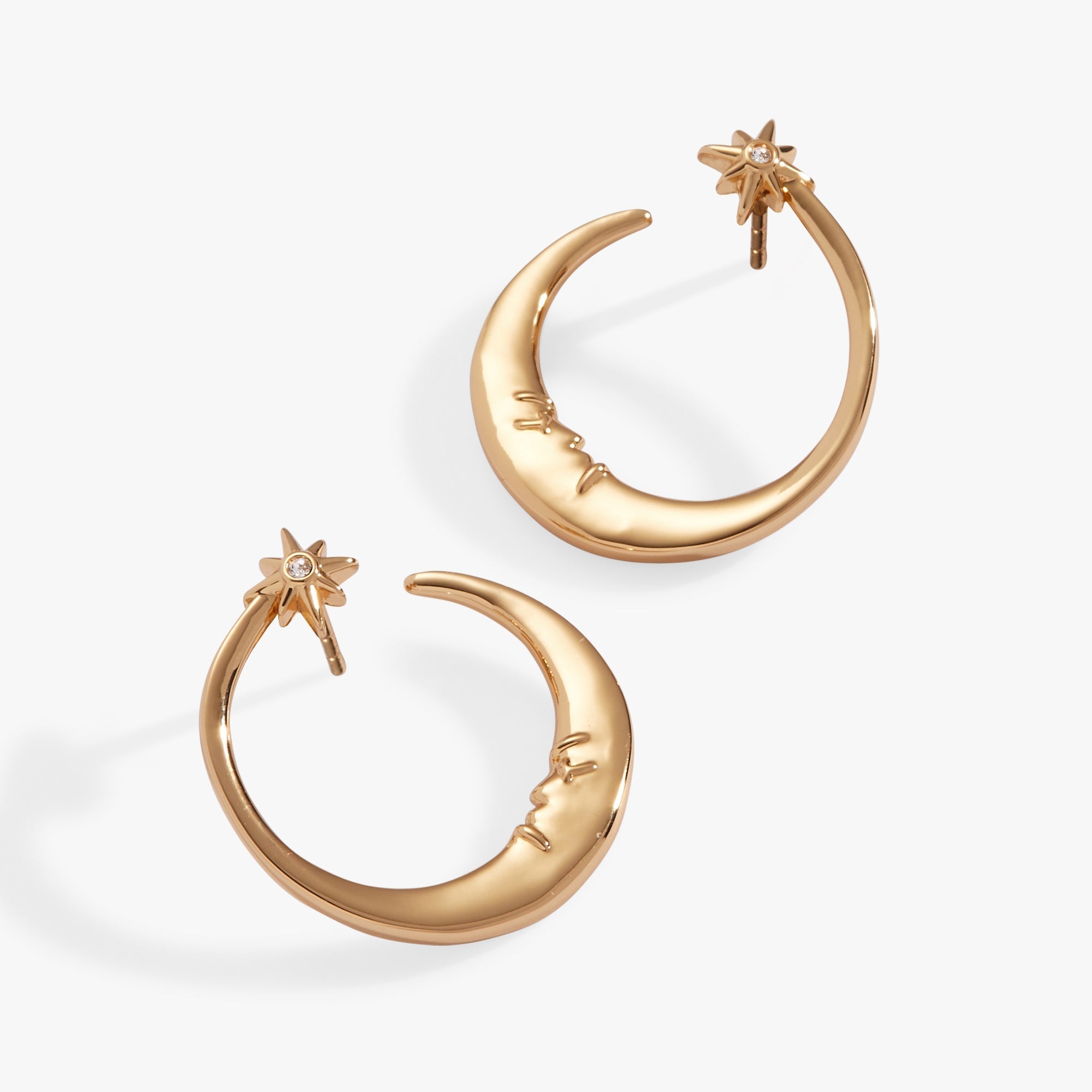 Crescent Moon Hoop Earrings - Che Cose Belle