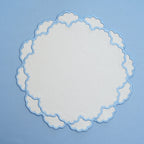CRESSIDA BLUE & WHITE SCALLOPED FABRIC PLACEMAT (Set Of 4) - Che Cose Belle