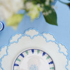 CRESSIDA BLUE & WHITE SCALLOPED FABRIC PLACEMAT (Set Of 4) - Che Cose Belle