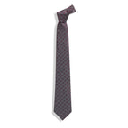 Crimson Elegance Silk Necktie – Charcoal Grey & Burgundy - Che Cose Belle
