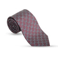 Crimson Elegance Silk Necktie – Charcoal Grey & Burgundy - Che Cose Belle