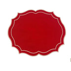 CRIMSON RED OVAL FABRIC PLACEMAT (Set Of 4) - Che Cose Belle