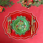 CRIMSON RED OVAL FABRIC PLACEMAT (Set Of 4) - Che Cose Belle