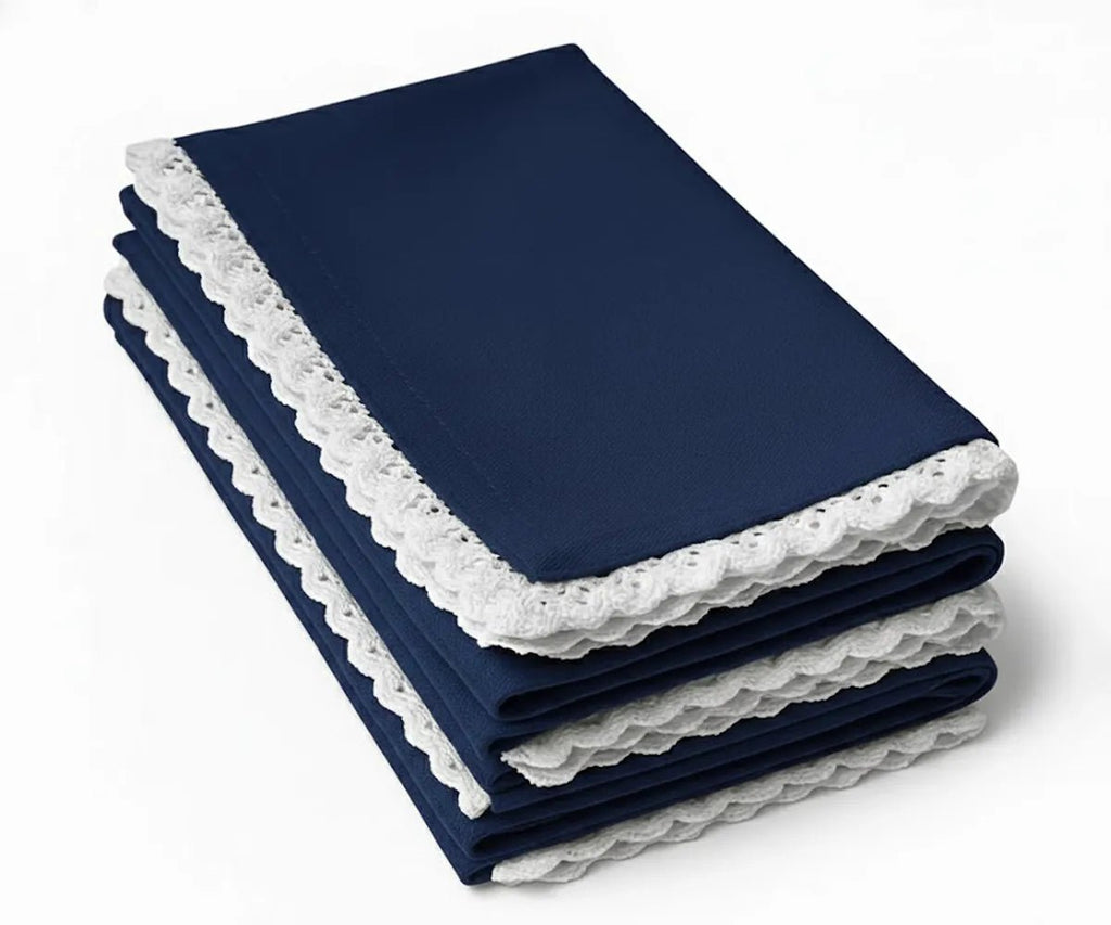 Crochet Napkins - Scalloped Lace Napkins - Che Cose Belle