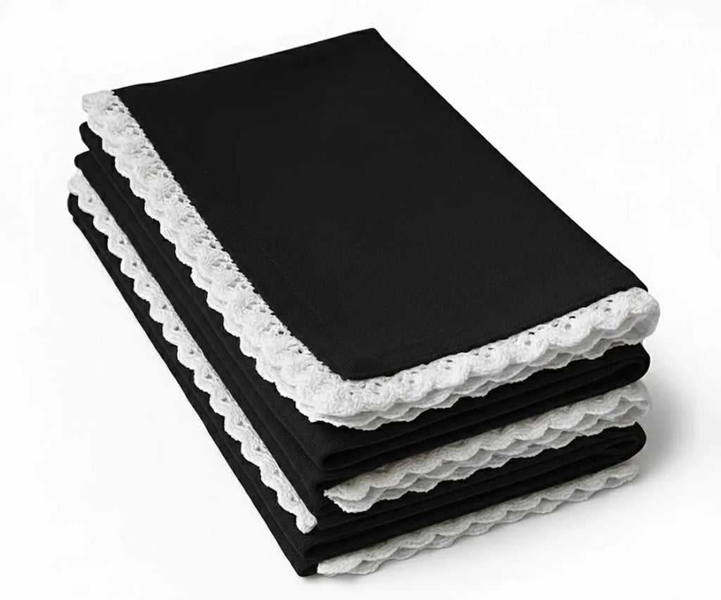 Crochet Napkins - Scalloped Lace Napkins - Che Cose Belle
