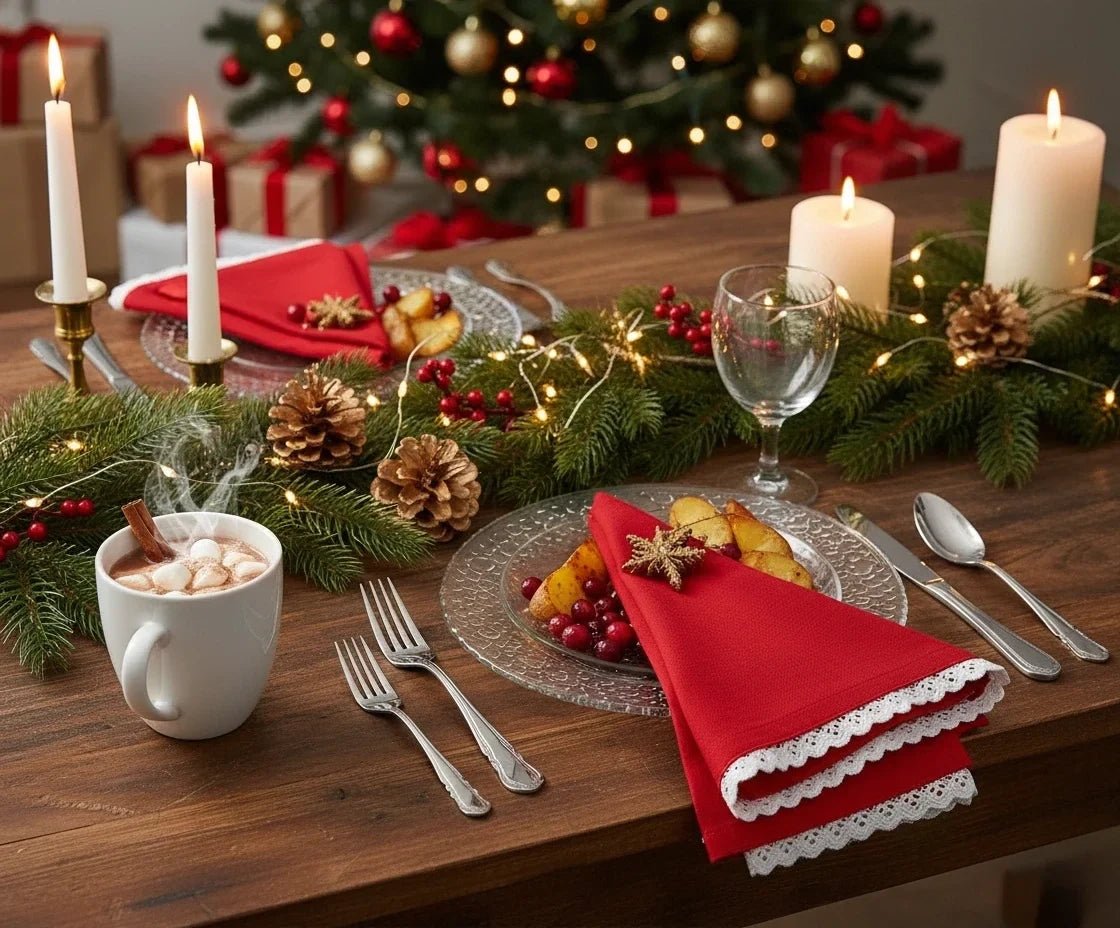 Crochet Napkins - Scalloped Lace Napkins - Che Cose Belle
