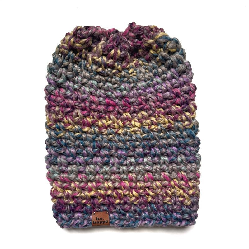 Crochet Simple Slouch Hat | Purple Slouchy Beanie - Che Cose Belle