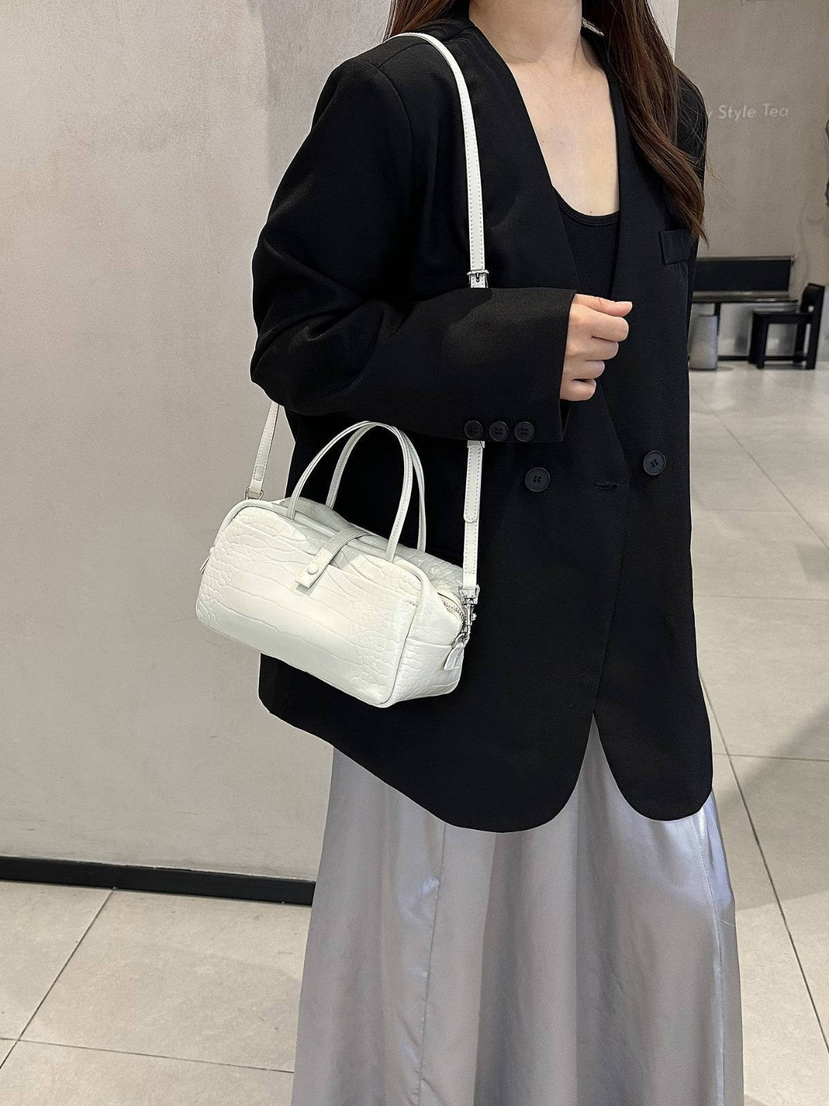 Cross-border Niche Design Crocodile-pattern Toast Bag, Luxury First-layer Cowhide, High-end Genuine Leather Women's Handbag - Che Cose Belle