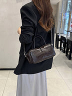 Cross-border Niche Design Crocodile-pattern Toast Bag, Luxury First-layer Cowhide, High-end Genuine Leather Women's Handbag - Che Cose Belle