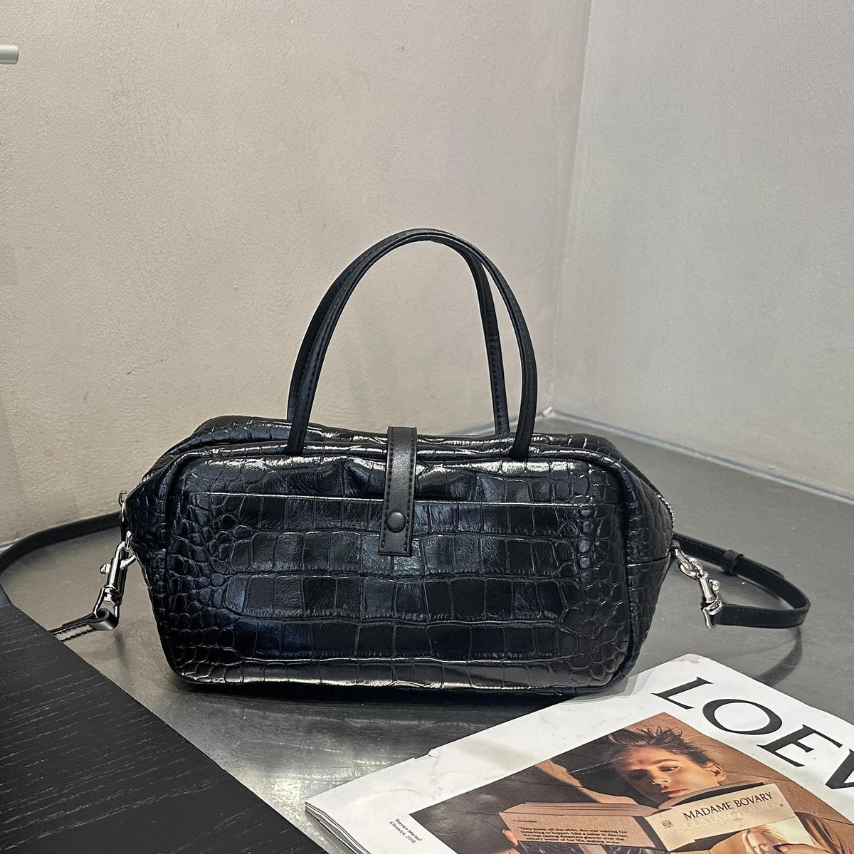 Cross-border Niche Design Crocodile-pattern Toast Bag, Luxury First-layer Cowhide, High-end Genuine Leather Women's Handbag - Che Cose Belle