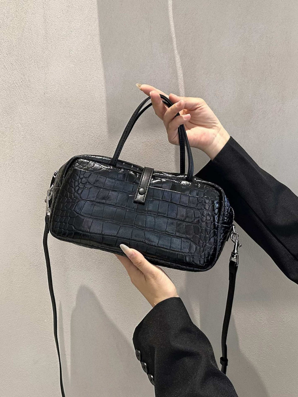 Cross-border Niche Design Crocodile-pattern Toast Bag, Luxury First-layer Cowhide, High-end Genuine Leather Women's Handbag - Che Cose Belle