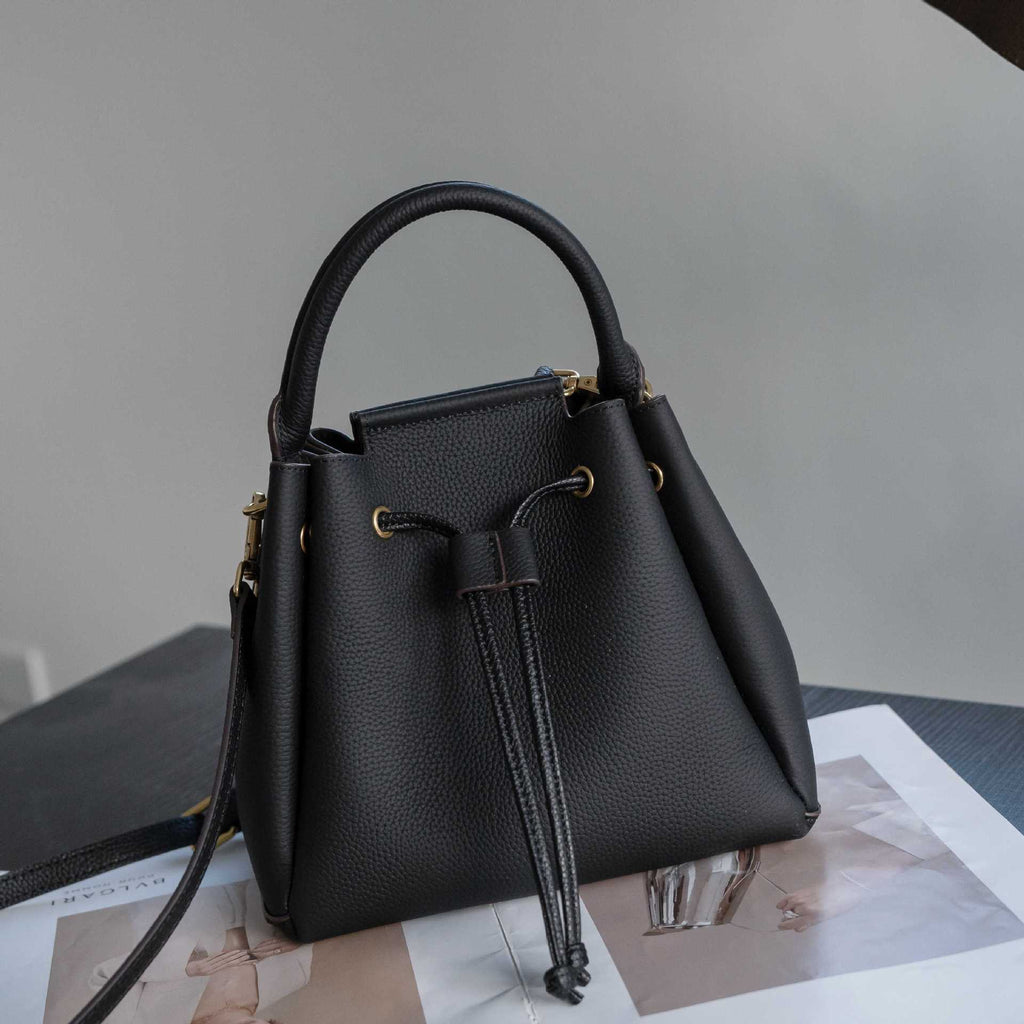 Cross-border TOGO Top-grain Leather Drawstring Bucket Bag For Women, 2026 New Large-capacity Versatile Genuine Leather Handbag - Che Cose Belle