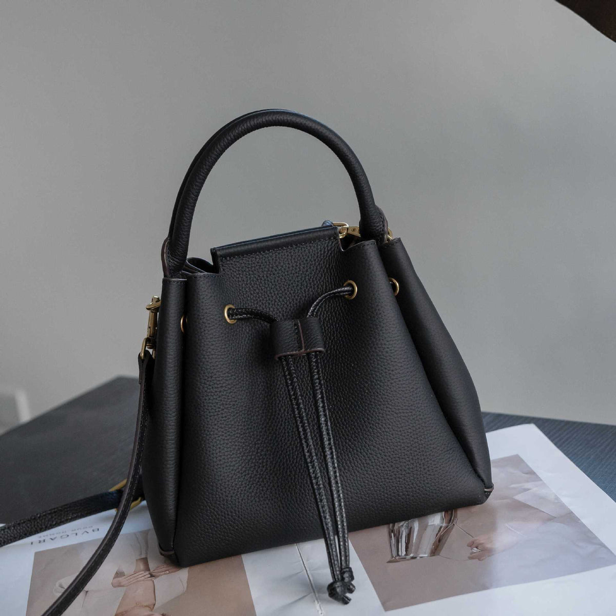 Cross-border TOGO Top-grain Leather Drawstring Bucket Bag For Women, 2026 New Large-capacity Versatile Genuine Leather Handbag - Che Cose Belle
