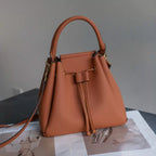 Cross-border TOGO Top-grain Leather Drawstring Bucket Bag For Women, 2026 New Large-capacity Versatile Genuine Leather Handbag - Che Cose Belle