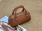 Cross-border Top-grain Leather Boston Pillow Bag, Single-shoulder, Crossbody Small Bag, Versatile Genuine Leather Women's Handbag - Che Cose Belle