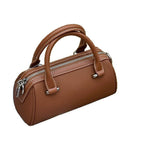 Cross-border Top-grain Leather Boston Pillow Bag, Single-shoulder, Crossbody Small Bag, Versatile Genuine Leather Women's Handbag - Che Cose Belle