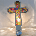Cross Night Light - Handcrafted Stained Glass - Inspired Cross Nightlight – LED Accent Light - Che Cose Belle