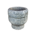 Carved Stone Pedestal Bowl