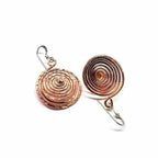 Crystal Embedded Copper Spiral Hoop Earrings - Che Cose Belle
