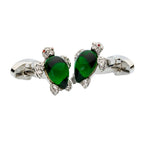 Crystal Turtle Cufflinks – Enamel & Faceted Crystal Accents - Che Cose Belle