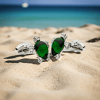 Crystal Turtle Cufflinks – Enamel & Faceted Crystal Accents - Che Cose Belle