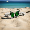 Crystal Turtle Cufflinks – Enamel & Faceted Crystal Accents - Che Cose Belle