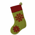 Handmade Cuff Snowflake Christmas Stocking Red Green Arcadia Home