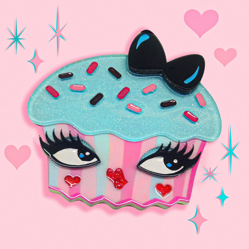 Cupcake Cutie Brooch by Miss Fluff x Lipstick & Chrome - Che Cose Belle