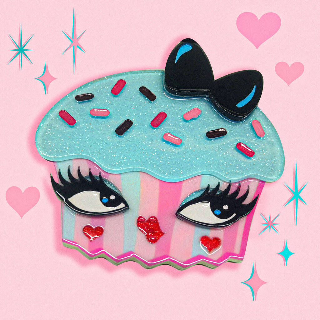Cupcake Cutie Brooch by Miss Fluff x Lipstick & Chrome - Che Cose Belle