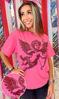 Cupid Valentine Rhinestone Graphic T-Shirt - Che Cose Belle