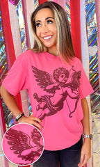 Cupid Valentine Rhinestone Graphic T-Shirt - Che Cose Belle