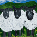 Curly, Moe, & Larry Sheep Canvas Painting | 10" x 10" | The Painted Attic - Che Cose Belle