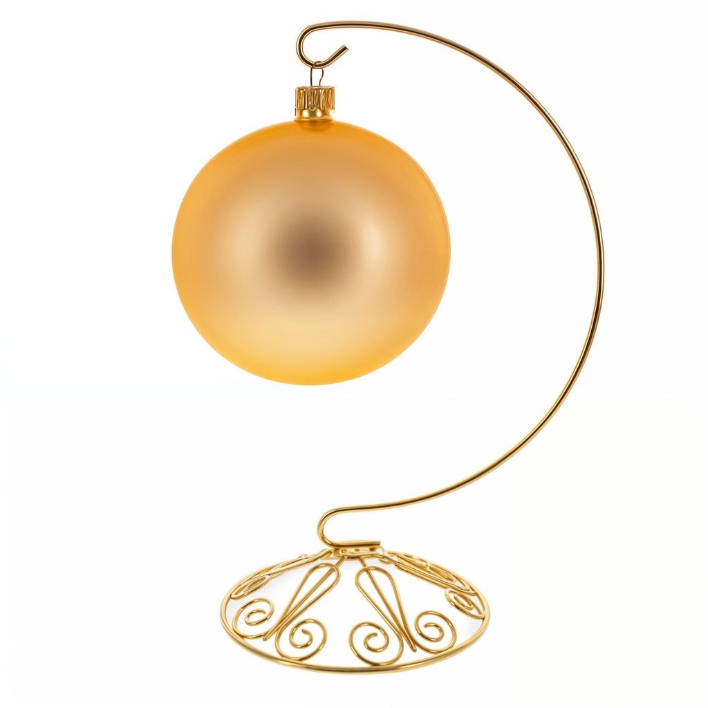 Curved Gold Wire Swirl Base Ornament Stand Display 8.75 Inches (Taiwan) - Che Cose Belle