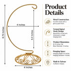 Curved Gold Wire Swirl Base Ornament Stand Display 8.75 Inches (Taiwan) - Che Cose Belle