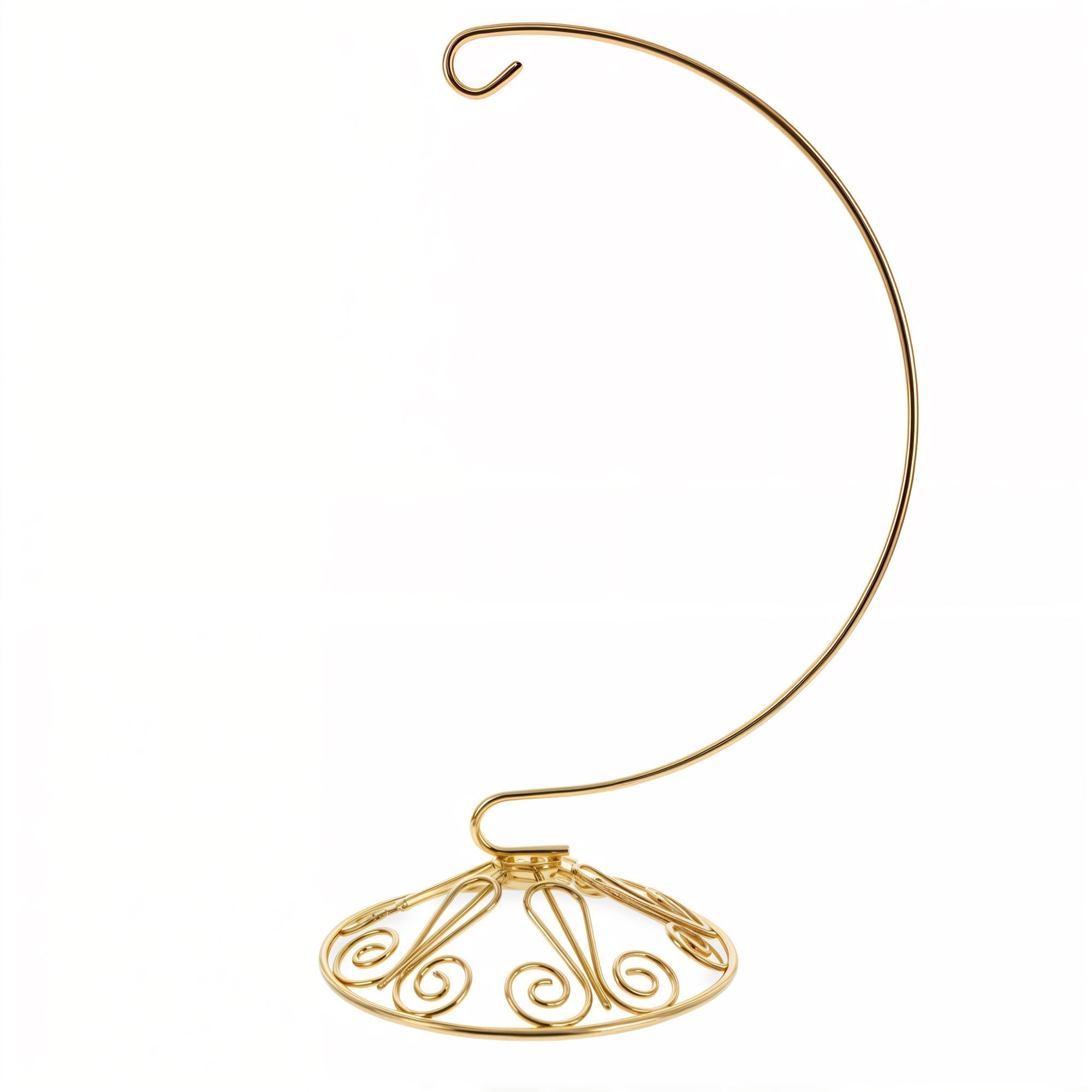 Curved Gold Wire Swirl Base Ornament Stand Display 8.75 Inches (Taiwan) - Che Cose Belle