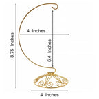 Curved Gold Wire Swirl Base Ornament Stand Display 8.75 Inches (Taiwan) - Che Cose Belle