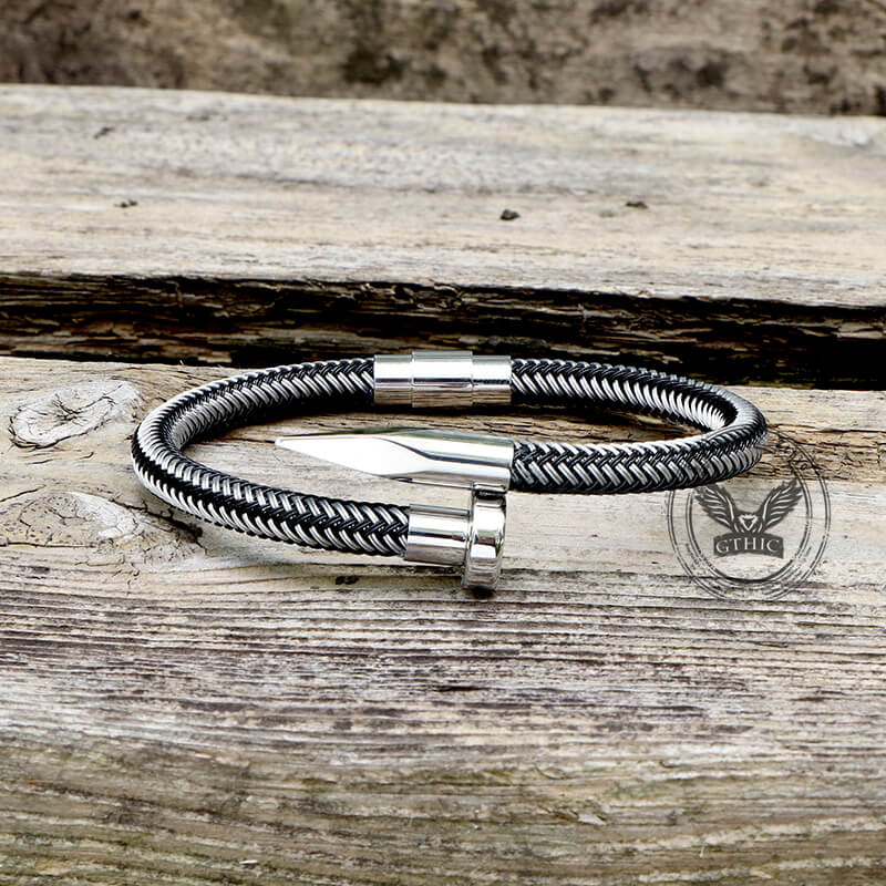 Curved Nail Simple Stainless Steel Bracelet - Che Cose Belle