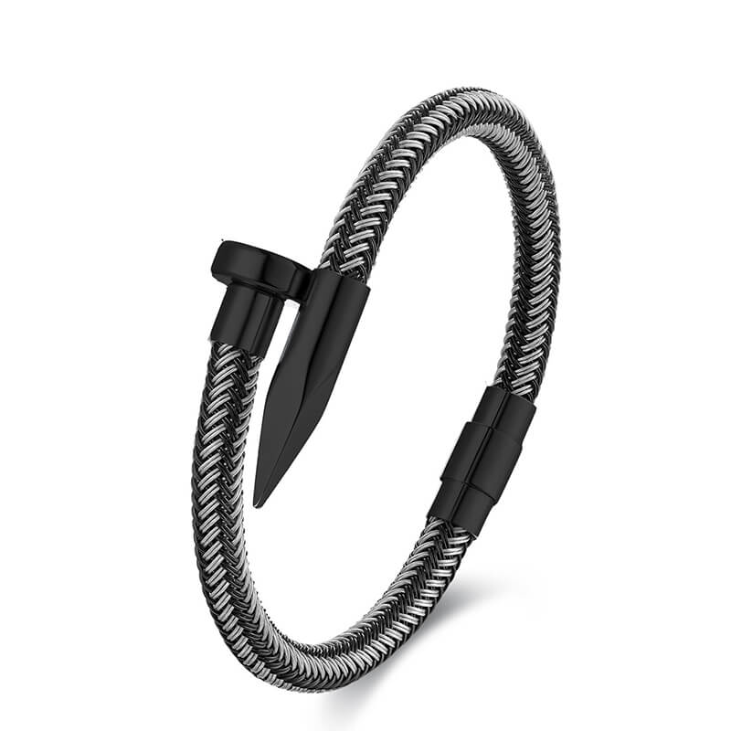 Curved Nail Simple Stainless Steel Bracelet - Che Cose Belle