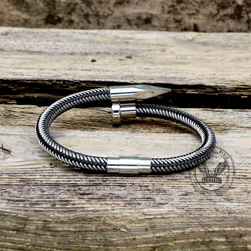 Curved Nail Simple Stainless Steel Bracelet - Che Cose Belle