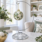 Curved Silver Wire Swirl Base Ornament Stand Display 8.75 Inches (Taiwan) - Che Cose Belle
