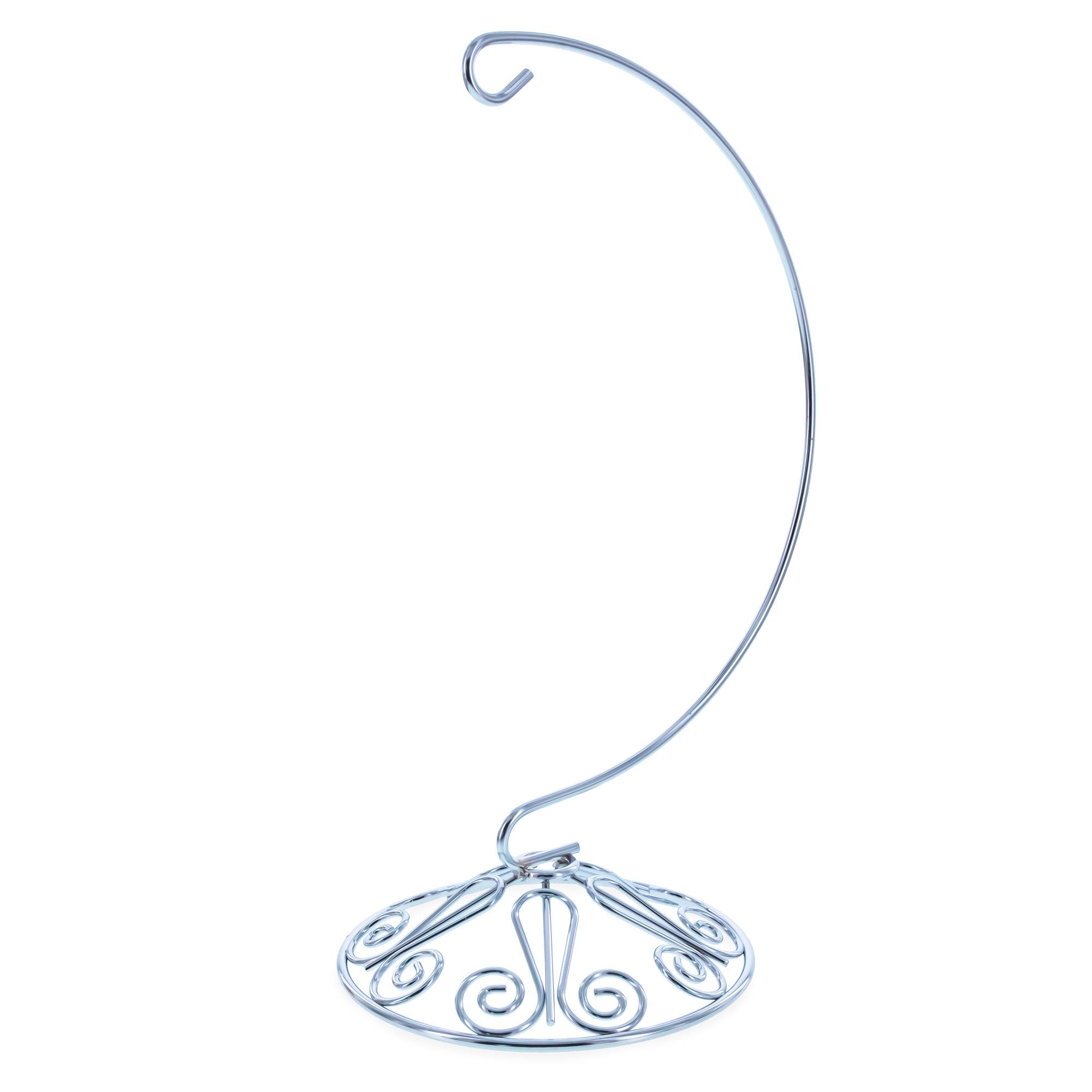 Curved Silver Wire Swirl Base Ornament Stand Display 8.75 Inches (Taiwan) - Che Cose Belle