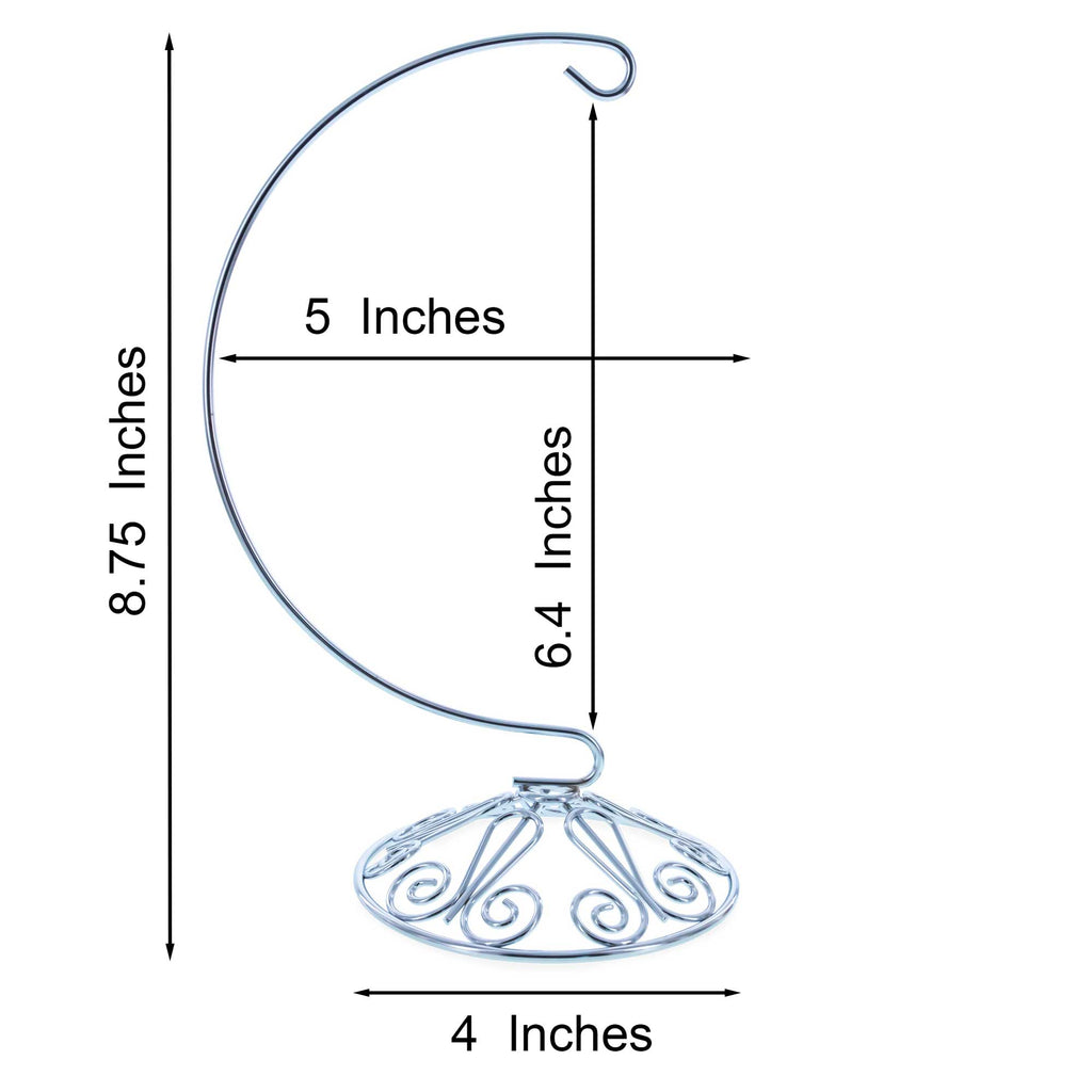 Curved Silver Wire Swirl Base Ornament Stand Display 8.75 Inches (Taiwan) - Che Cose Belle