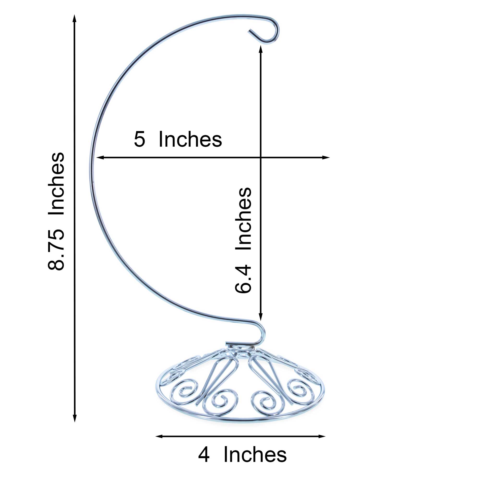 Curved Silver Wire Swirl Base Ornament Stand Display 8.75 Inches (Taiwan) - Che Cose Belle